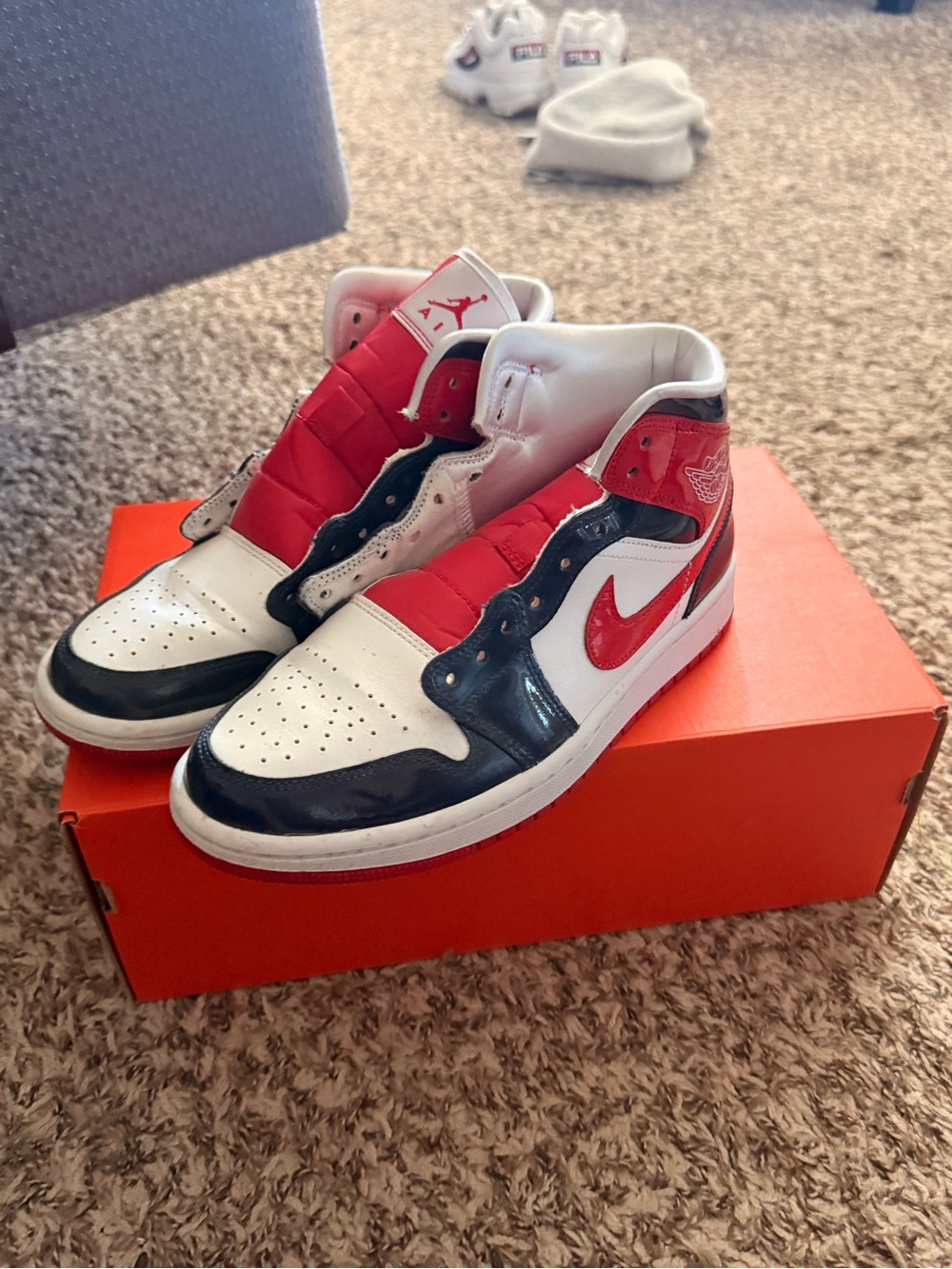 Jordan Kids High-Top Sneakers - Red, White, Black